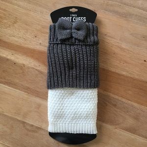 Fall Boot Cuffs - OS - Dark Gray & White